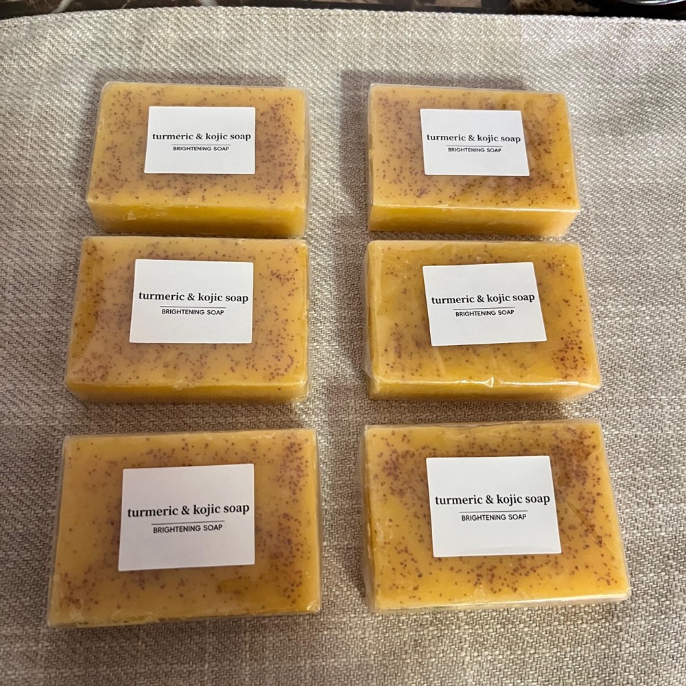 12 pc Turmeric & Kojic Brightening Soap - Yellow 100g each